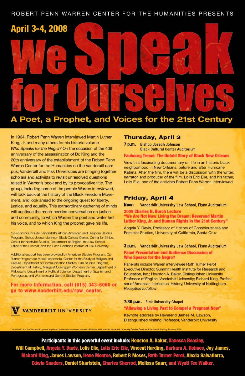 "Who Speaks for the Negro?" conference poster